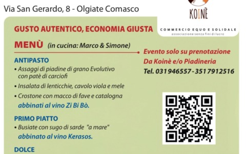 Il sindaco Moretti ai fornelli per una serata equosolidale a Olgiate Comasco