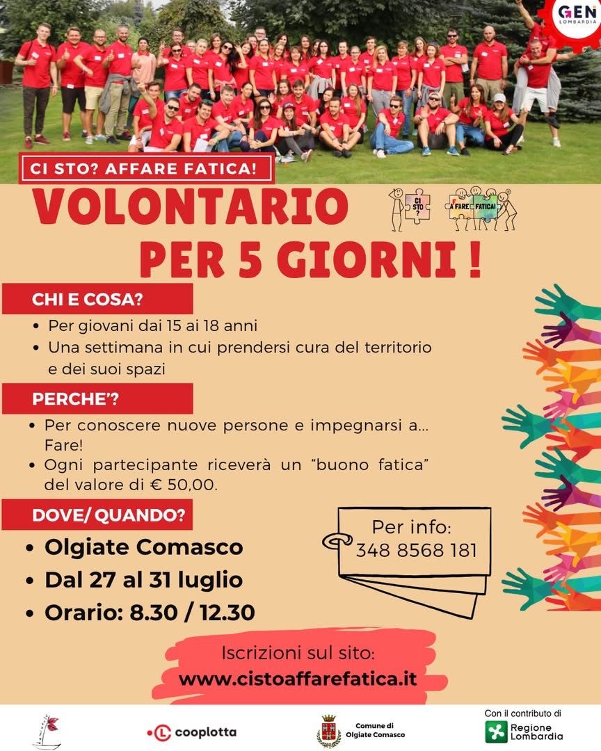 Giovani, fatevi avanti: il Comune propone “Affare fatica”.